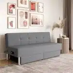 Serta Windsor Futon with Storage and Power, Gray Fabric
