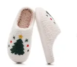BERANMEY Christmas Reindeer Plush Slippers - Cozy Unisex Holiday Footwear