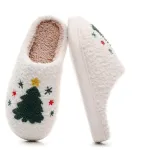 BERANMEY Christmas Reindeer Plush Slippers - Cozy Unisex Holiday Footwear
