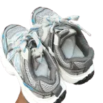 BlueRush – Gray/Blue Kids’ Athletic Sneakers with Mesh Design