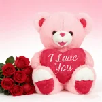 Valentine's Day Classic Sweetheart Teddy Bear Plush, Red, 7.9" - Image 4