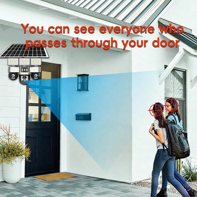 V380 Pro 4G Solar PTZ Security Camera - 3-Lens AI Tracking, Color Night Vision, Wireless CCTV