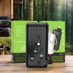 Portable High Capacity 20000mAh Power Bank with LED Display, Fast Charging USB-C & Micro USB Ports for Outdoor Use