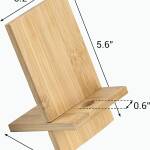 Bamboo Phone Holder for Desk Portable Cell Phone Dock Portable Bamboo Stand With Charging Hole
