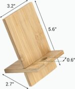Bamboo Phone Holder for Desk Portable Cell Phone Dock Portable Bamboo Stand With Charging Hole
