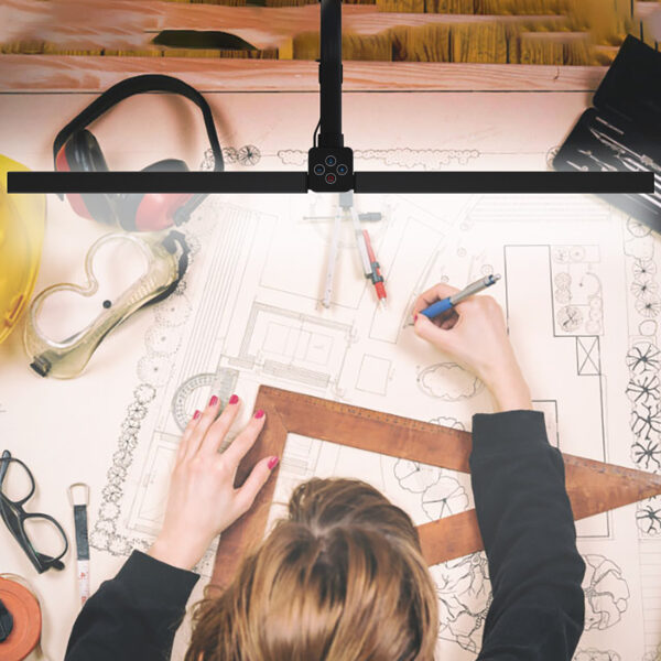 LED Desk Lamp for Home Office - Eye-Caring Architect Lamp with Clamp, Dual Screen Monitor Gooseneck Smart Light - Image 2