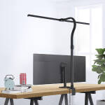 LED Desk Lamp for Home Office - Eye-Caring Architect Lamp with Clamp, Dual Screen Monitor Gooseneck Smart Light - Image 3