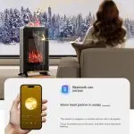 MU New Graphene Heater: 3D Flame, AI Voice, Bluetooth Smart Humidification - Image 2