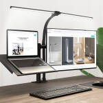 LED Desk Lamp for Home Office - Eye-Caring Architect Lamp with Clamp, Dual Screen Monitor Gooseneck Smart Light