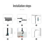 LED Desk Lamp for Home Office - Eye-Caring Architect Lamp with Clamp, Dual Screen Monitor Gooseneck Smart Light - Image 6