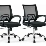 2-Pack Ergonomic Mesh Office Chairs - Breathable & Adjustable Desk Seating