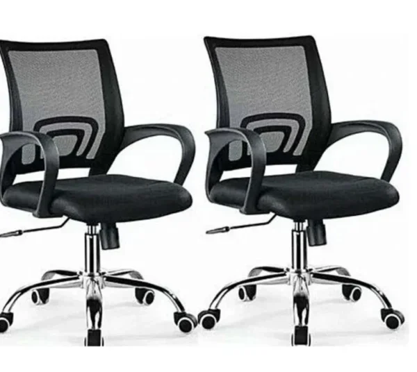 2-Pack Ergonomic Mesh Office Chairs - Breathable & Adjustable Desk Seating