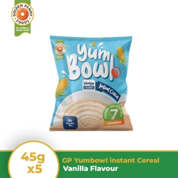 Golden Penny Yum Bowl Instant Cereal Vanilla Flavour 45g x 5 - Quick & Delicious Breakfast