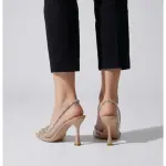 Clear Strap Crystal Rhinestone Slingback PVC Heels - Elegant Pointed Toe Stiletto - Image 5