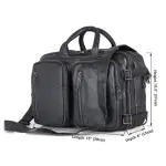 15" Convertible Multi-pocket Leather Backpack - Messenger Laptop Bag