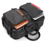 15" Convertible Multi-pocket Leather Backpack - Messenger Laptop Bag - Image 4